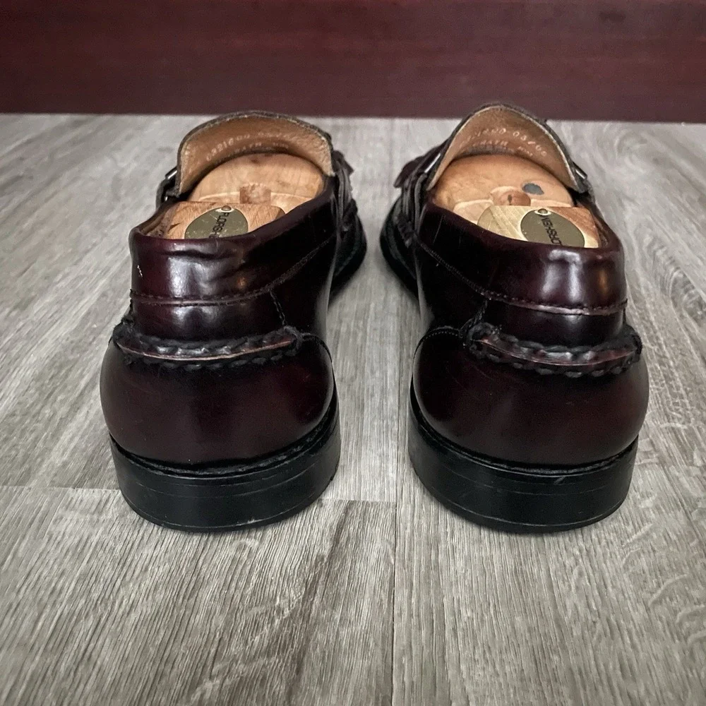 Bass Men's Size 10 M Loafer Maroon Leather Dress‎ Shoes